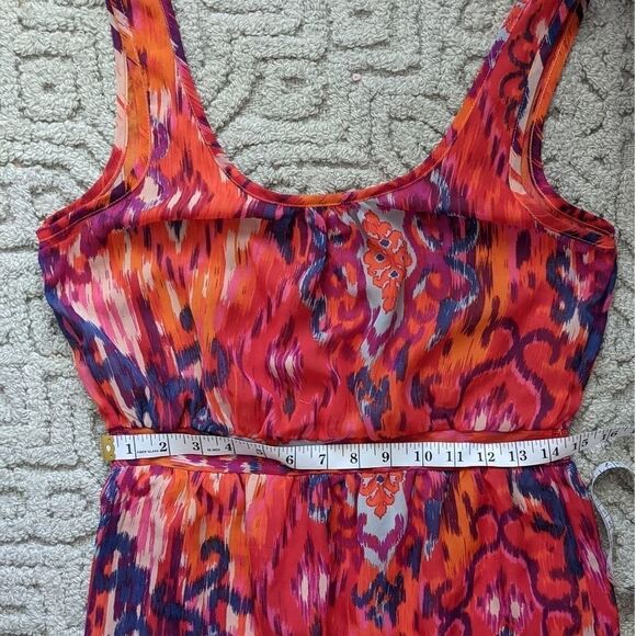 CHARMING CHARLIE maxi dress ikat multicolored watercolor pattern size M @i - Picture 13 of 14